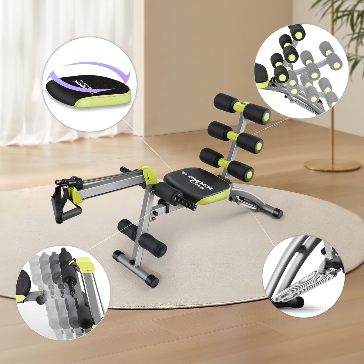 Wonder Core 2 Rowing Set Pro Wonder Core 2 Total Gym Machine, Ab Workout Equipment