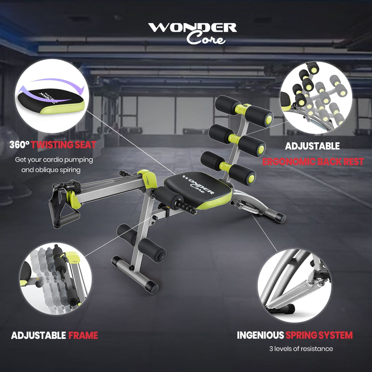 Wonder Core 2 Rowing Set Pro Wonder Core 2 Total Gym Machine, Ab Workout Equipment