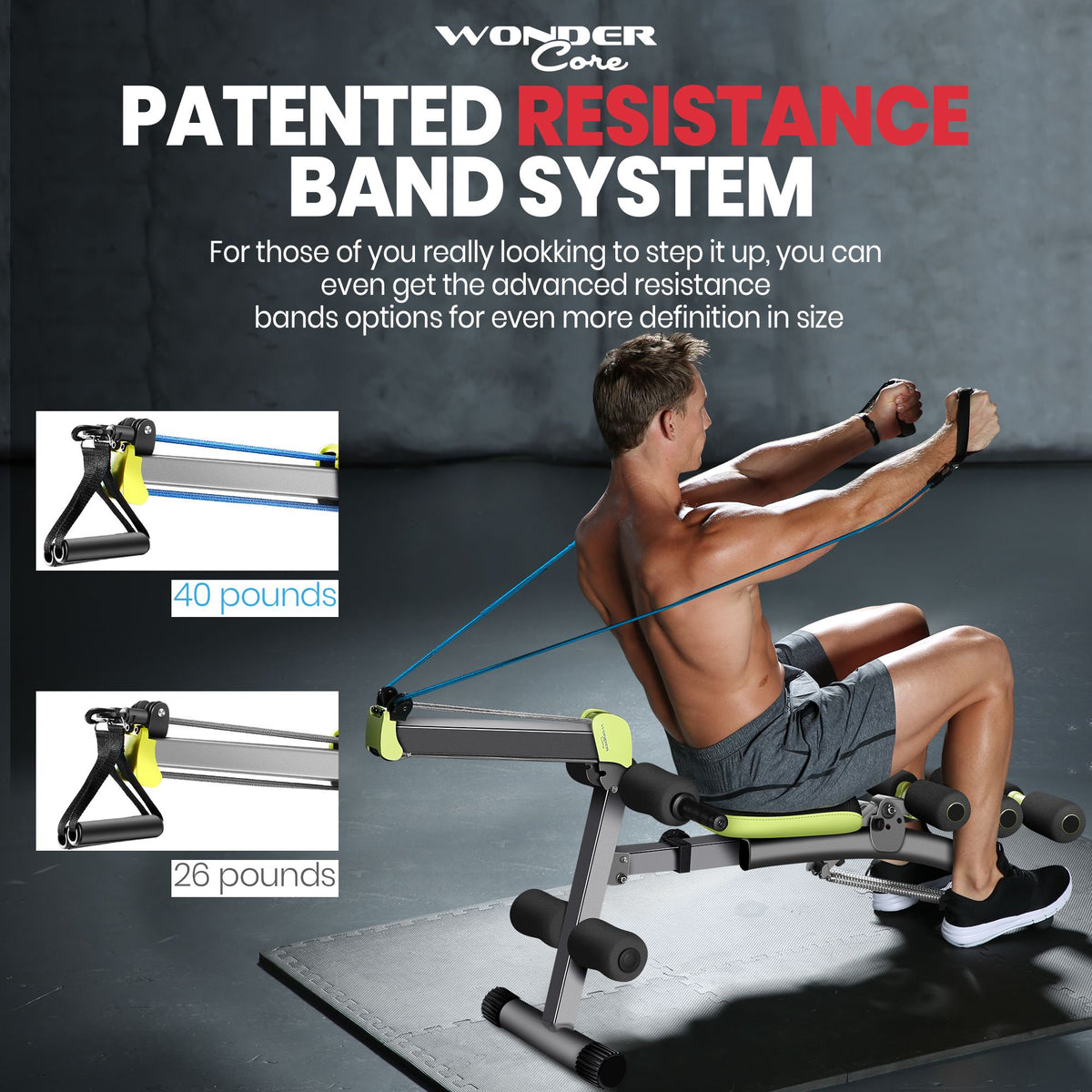 Wonder Core 2 Rowing Ropes Wonder Core 2 Total Gym Machine, Ab Workout Equipment